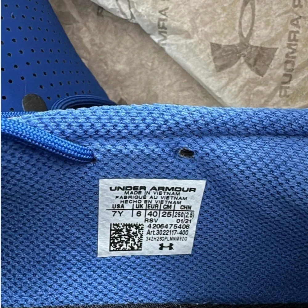 Under Armour Steph Curry UA GS‎ SC 3ZERO III Blue Basketball Sneaker Size 7Y